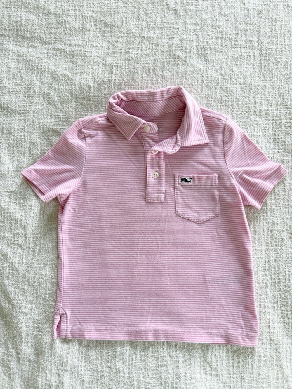 Vineyard Vines 3T Pink Striped Polo with Pocket